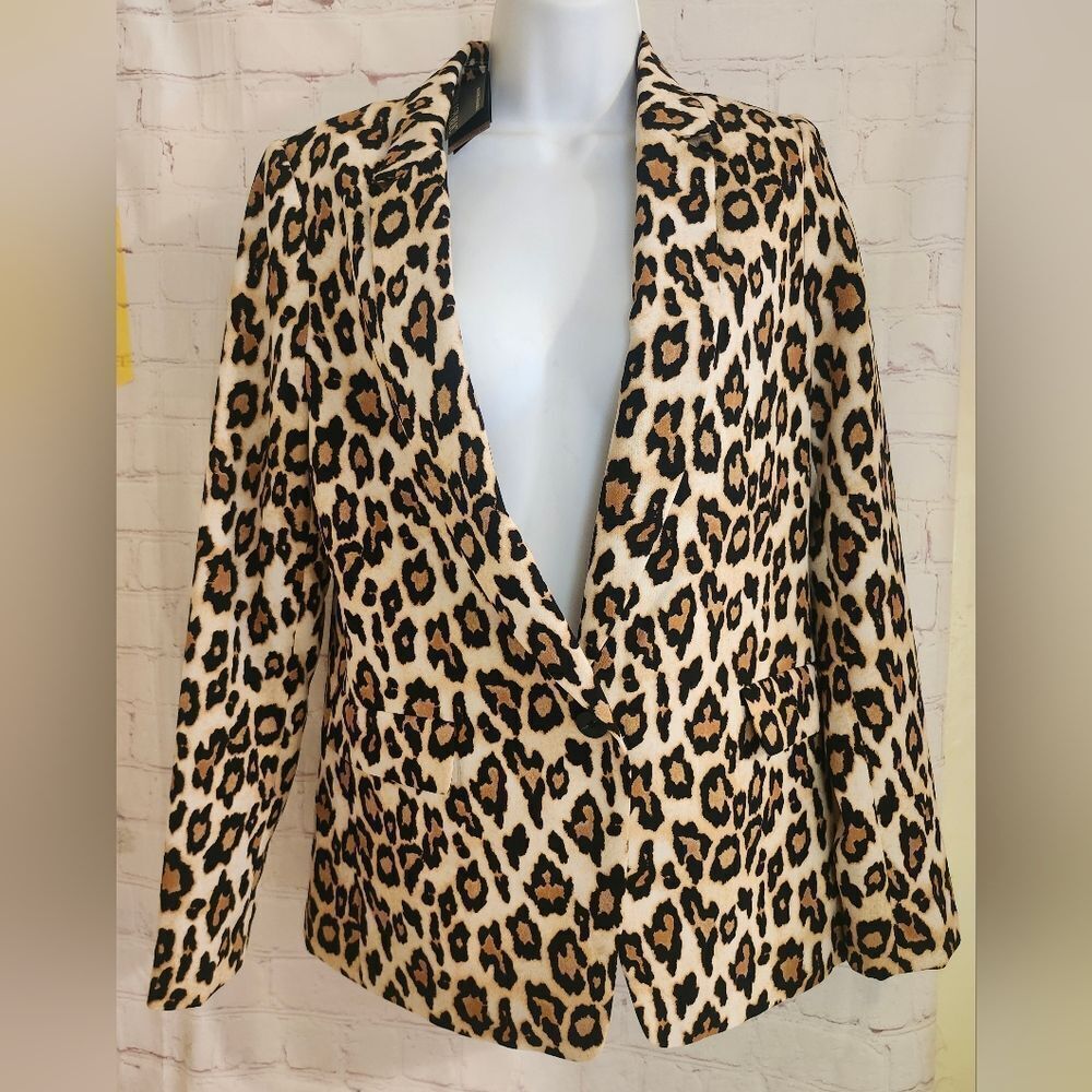 NWT Banana Republic Silky Slouchy Leopard Print Blazer Sz.0 Ret $169